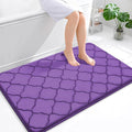 OLANLY Memory Foam Bath Mat Rug 47x32, Ultra Soft and Absorbent Bathroom Rugs, Non-Slip, Comfortable, Machine Washable Bath Carpet for Bathroom Floor, Tub, Shower and Home Decor Accessories, Purple