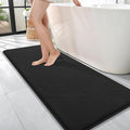 OLANLY Thick Memory Foam Bathroom Runner Rugs 47x17, Extra Soft Absorbent Long Bath Rug, Quick Dry Bath Mats, Non-Slip, Machine Washable Mat for Bathroom, Tub and Shower, Home Decor Accessories, Black