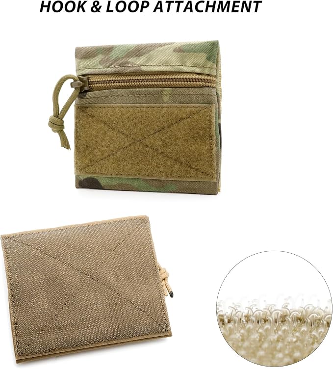 Qavctw Tactical Admin Pouch Bag with Hook and Loop Tool Storage Bag Snack Pouch Candy Bag Hanging Pouches Backpack Accessory Pouch