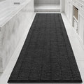 Bcoimo Long Bathroom Rug, Chenille Bath Runner with High Low Pile Design, Soft Absorbent Non Slip Bath Mat, Machine Washable Quick Dry Rug for Shower, Tub, Sink and Vanity
