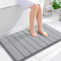 OLANLY Memory Foam Bath Mat 35x24, Super Soft Absorbent Bathroom Rugs, Quick Dry, Machine Washable Shower Floor Rugs, Bathmat Carpet, Bathroom Home Decor Accessories, Grey