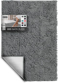 Hearth & Harbor Bathroom Rugs, Chenille Bath Mat - Machine Washable Bath Mats for Bathroom Non-Slip Backing Rubber, Quick Dry Bathroom Mat, 24 x 36 - Frost Grey