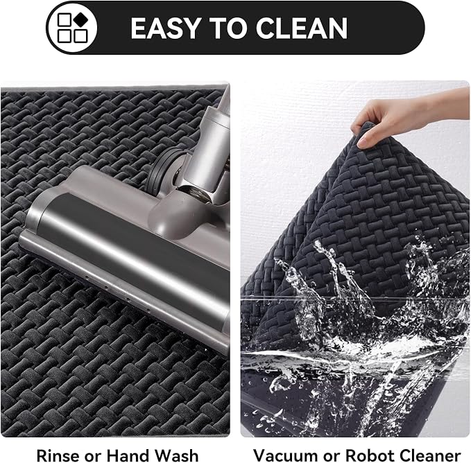 YDKGL Bathroom Runner Non Slip, Extra Soft Absorbent Quick Dry Bath Mats, Foam Weave Texture Thin Bath Rugs Washable with Rubber Backing, 20" x 59“