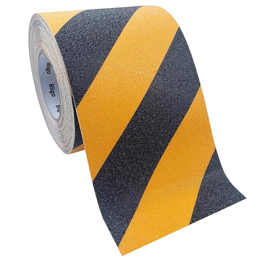 Anti Slip Safety Grip Tape 6 Inch x 60 Ft, Non Skid Tread for Stairs, Steps, Floors, Caution Dangerous Zones, Indoor and Outdoor Use (Yellow and Black)