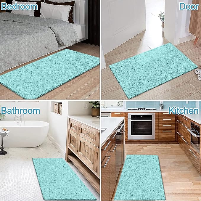 godehone Shower Mats Non Slip Without Suction Cups, PVC Loofah Bathroom Mats, Loofah Mats for Shower and Bathroom, Quick Drying, 23.6× 47.2 Inch, Light Green