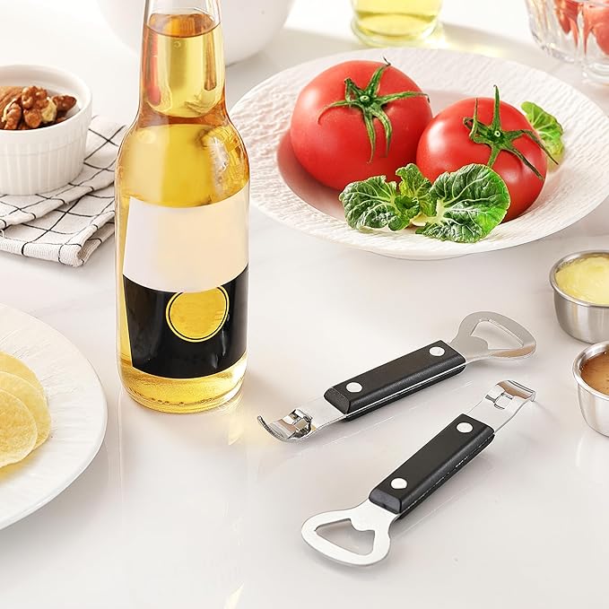 2PCS Bottle Opener, JINLIFA Stainless Steel Manual Can Punch Bottle Cap Beer Bottle Openers, Dishwasher Safe