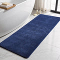 TYUU Bathroom Runner Rug, Ultra Soft Long Bath Mat Super Absorbent Quick Dry Bathroom Runner Rugs 24 x 72 Non Slip Washable, Navy Blue 24" x 72"