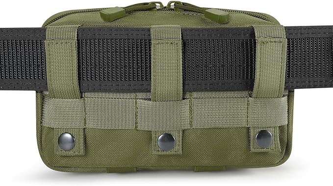 FRTKK Tactical Molle Admin Pouch Utility Laser Cut EDC Tool Pouch Bag Horizontal Modular Pouches Include US Flag Patch and Keychain