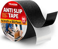 Grip Tape - Heavy Duty Anti Slip Tape for Stairs Outdoor/Indoor Waterproof 4Inch x 50Ft Safety Non Skid Roll for Stair Steps Ramp Traction Tread Staircases Grips Adhesive Non Slip Strips Walk Black
