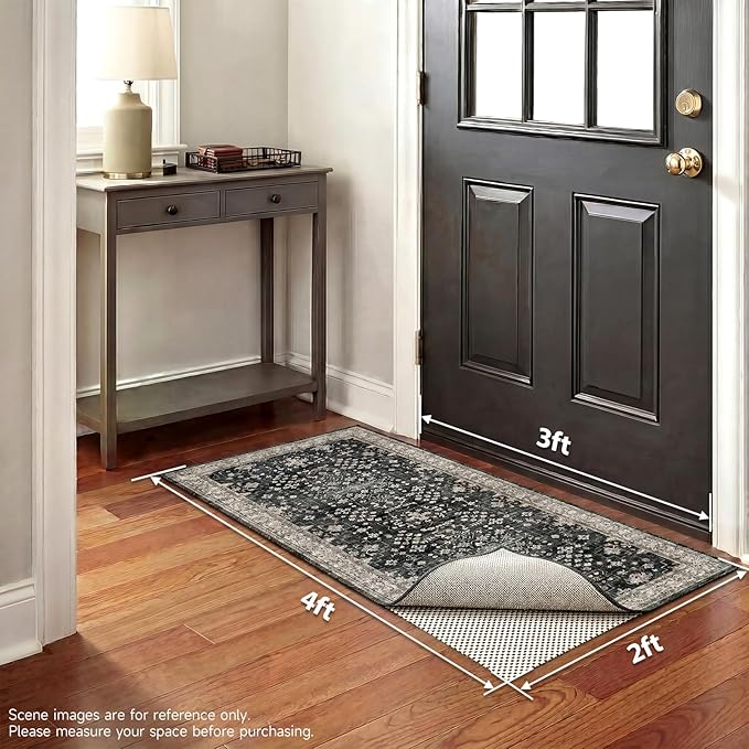 Veken Rug Gripper Pad for Hardwood Floors, Non Slip 2x4 Ft Rug Pads for Area Rugs, Thick Rug Grippers for Tile Floors, Under Carpet Anti Skid Mat, Keep Your Rugs Safe and in Place