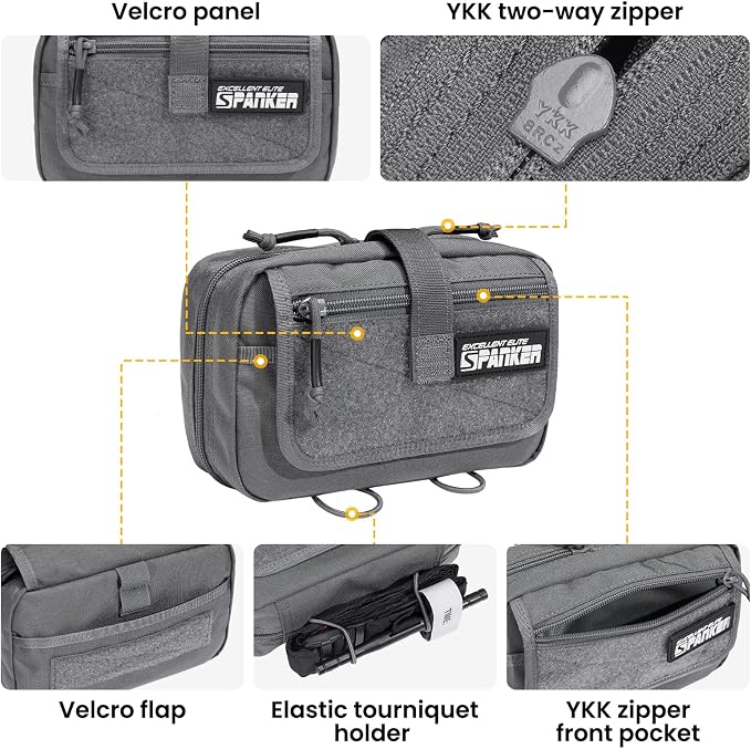 EXCELLENT ELITE SPANKER Tactical First Aid Pouch IFAK Rip Away Molle EMT Pouch Compact Admin Pouch Medical Utility Pouch Emergency Survival Kits for Tactical Vest,Backpack