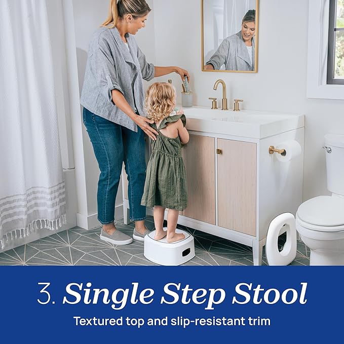 Chicco 3-in-1 Potty Training System, Toddler Training Potty, Toilet Topper, Step Stool, Easy-Clean, Anti-Slip Base, Adjustable Spray Shield