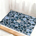 Square Shower Mat Non Slip: 32 x 24 Inch Extra Large Shower Mats with Drain Hole in Middle - PVC Loofah Anti Slip Shower Floor Matt for Inside Shower