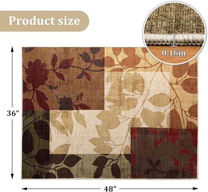 Office Chair Mat for Hardwood Floor, 48"x36" Easy Glide Computer Desk Mat Protector for Rolling Chair Under Desk Rug Nonslip Backing, Machine Wash (Modern)