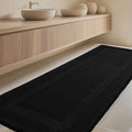 IM HOME Extra Large Waffle Bath Mat, Boho Bathroom Rugs Absorbent Non Slip, Soft Bathroom Mats, Machine Washable Knit Bath Rugs with Tassels for Bathroom, Bedroom, Kitchen, Shower, Tub, Black, 6'x2'