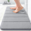 OLANLY Memory Foam Bath Mat 35x16, Super Soft Absorbent Bathroom Rugs, Quick Dry, Machine Washable Shower Floor Rugs, Bathmat Carpet, Bathroom Home Decor Accessories, Grey