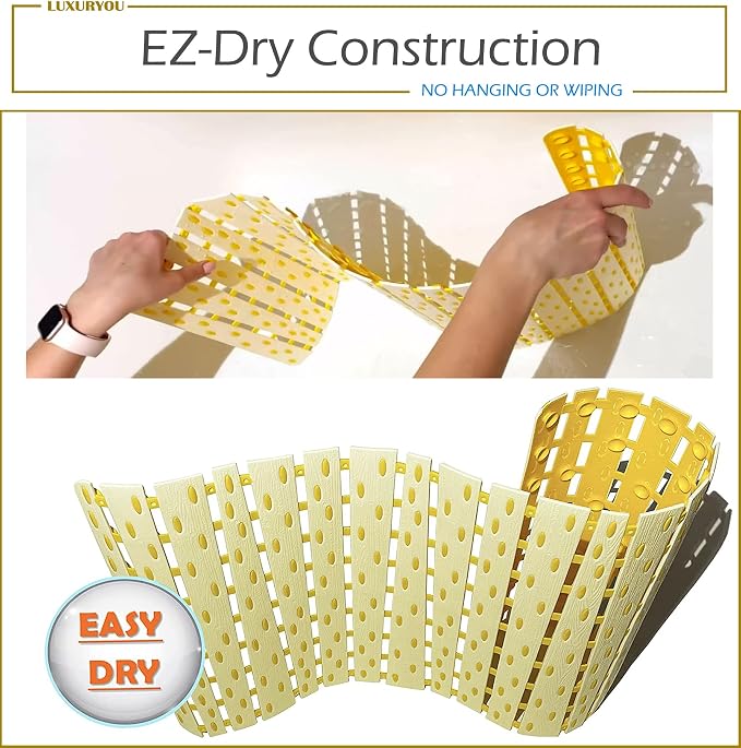 Bathtub Mat Non Slip | Double-Layered Shower Mats With Suction Cups | Improved Drainage, EZ-Dry, Premium Grip Tub Mat | Extended 16x31in. | Non-Toxic, BPA, Latex, Phthalate, PVC Free (Mimosa)