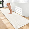 OLANLY Thick Bathroom Runner Rugs 59x20, Extra Soft Absorbent Chenille Bath Rugs, Rubber Backing, Machine Wash Dry, Long Bath Mats for Bathroom Floor, Tub and Shower, Home Decor Accessories, Ivory