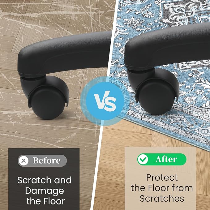 Office Chair Mat for Hardwood Floor & Tile Floor,36"X 48" Heavy Duty Desk Chair Mat for Hard Floors, Under Desk Rug for Rolling Computer Chair,Anti Slip,Low Pile Carpet Floor Protector-Blue