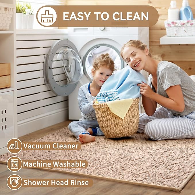 YDKGL Bathroom Rugs Non Slip, Super Absorbent Quick Dry Bath Mat, Rubber Backing Ultra Thin Bathroom Mats Fit Under Door Bathroom Floor Bathtub Shower