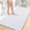 OLANLY Long Bathroom Rugs Runner 47x24, Thick Soft and Absorbent Chenille Bath Mat, Non-Slip, Machine Washable Quick Dry Bath Rugs for Tub Shower Floor, Home Decor Accessories, White