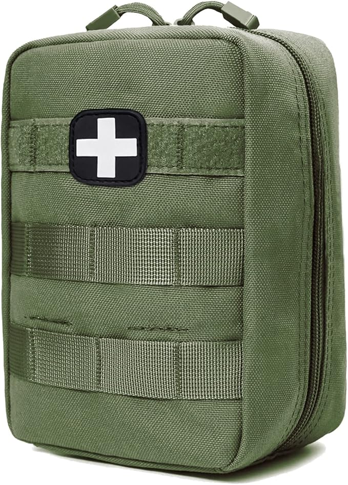 GHFY First Aid Pouch EMT IFAK Medical Pouchs, Tactical MOLLE Utility Empty Pouch (Green)