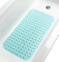 Large Non-Slip Bathtub & Shower Mat 31”x16” (Smooth/Non-Textured Tubs Only) Safe, Clean,Machine-Washable, Superior Grip&Drainage, Vinyl, Opaque Aqua/Blue-Green