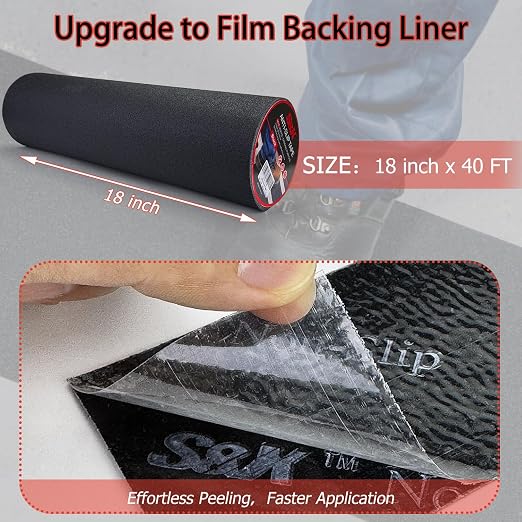 S&X 18 Inch x 40 Ft Grip Tape, High Traction Anti Slip Tape Roll Non Skid for Outdoor Stair Tread Non-Slip Waterproof, Weather Resistant, Black