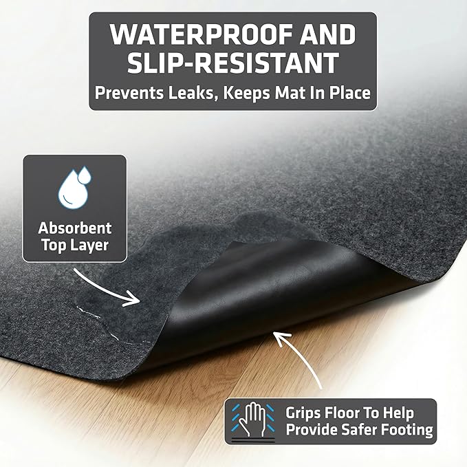 Drymate Jumbo Dog Playpen Mat (60x74), Super Absorbent, Waterproof, Slip-Resistant, Machine Washable, Reusable Puppy Pad for Training, Whelping, Housebreaking, Incontinence, Crate, Kennel (USA Made)