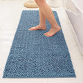 Bathroom Rugs Non Slip Washable 60x24, Extra Thick Soft Chenille Absorbent Bath Mat, High Density Barrier Non Slip Backing, Quick Dry Plush Shaggy Floor Carpet for Tub&Shower, Blue