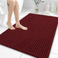 OLANLY Bathroom Rug Mat 40x32, Thick Soft and Absorbent Chenille Bath Mat, Non-Slip Rubber Backing, Machine Washable Quick Dry Bath Rugs for Tub Shower Floor, Home Decor Accessories, Burgundy