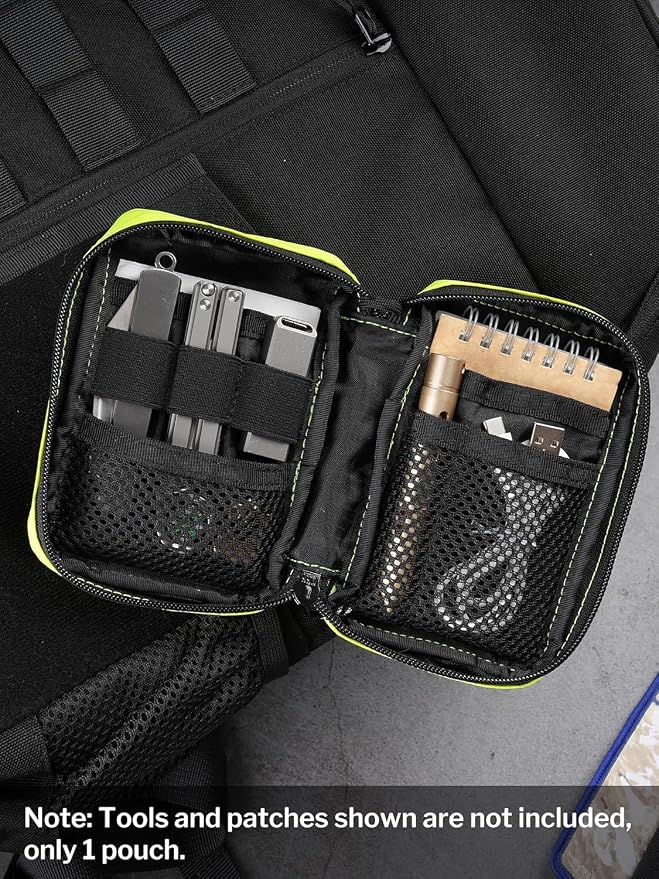 VIPERADE VE26 EDC Pouch Organizer with 11 Compartments, Small Tool Pouch with DIY Patches Area, EDC Pocket Organizer for Mutitools