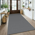 KOZYFLY Washable 4x6 Entry Woven Area Rug, Braided Throw Rugs for Entryway, Non Slip Door Mat Indoor Entrance, Front Porch Carpet for Foyer, Kitchen, Bedroom, Living Room, Grey/Dark Grey