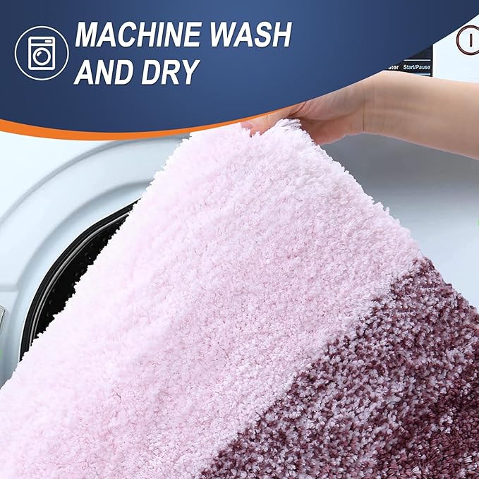 OLANLY Large Bathroom Rugs Mat 50x30, Extra Soft Absorbent Microfiber Bath Rugs, Rubber Backing, Quick Dry, Machine Washable Bath Mats for Bathroom Floor, Tub and Shower, Home Decor Accessories, Mauve