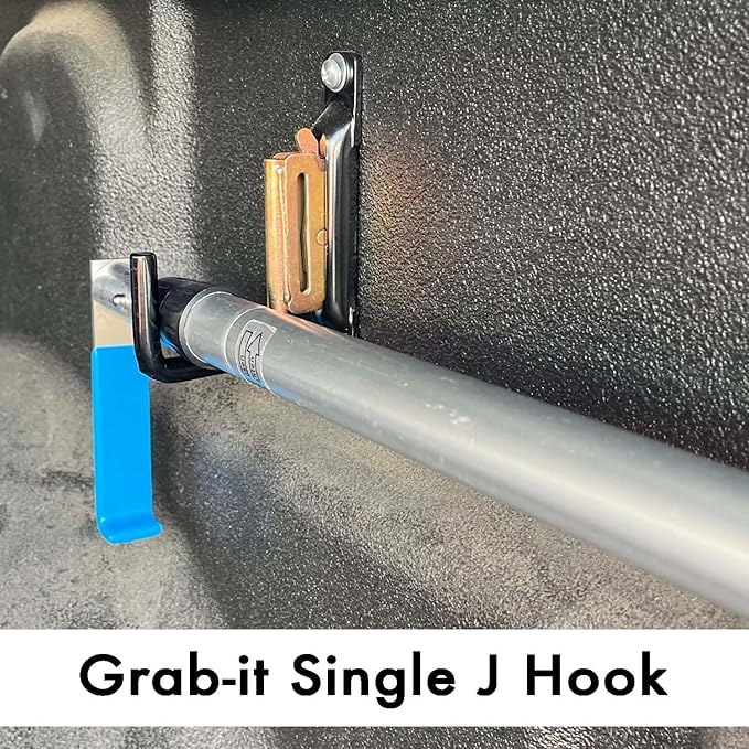 GRAB-IT Universal J Hook and E Track System to Mount Any Cargo Retriever | Used for Pick-up Truck Beds, Vans, Trailers, Garage or Shop | (Universal J-Hook and E-Track Mounting Kit)