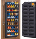 MISSLO 30-40 Pairs Over the Door Shoe Organizer for Closet 20 Extra Large Deep Pockets Hanging Shoe Rack for Door 10-Tier Heavy Duty Shoes Storage Hanger Fits Size 15 Sneakers, Boots, Heels, Black
