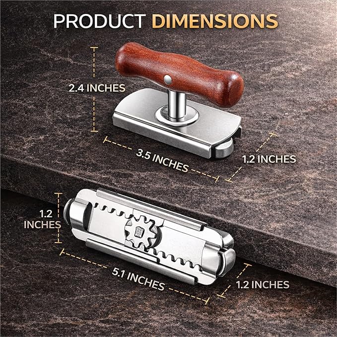 Cap Crack Jar Opener for Weak Hands, Stainless Steel Cap Crack Opener Tool, Ergonomic Cap Crack Can Opener for Seniors with Arthritis(2pcs Wood Grain)