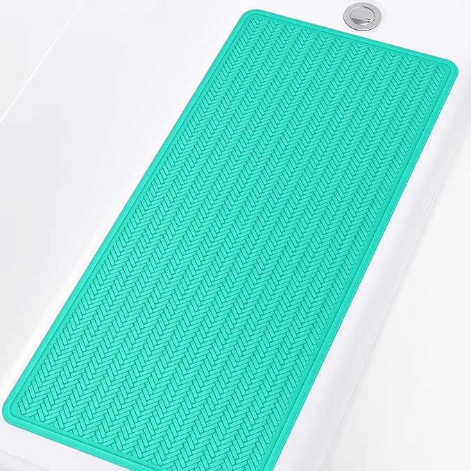 OTHWAY Bathtub Mat Non Slip, Extra Long Rubber Bath Mat for Tub, Machine Washable Shower Anti Slip Mat with 332 Strong Suction Cups (Sea Green, 36" x 17")
