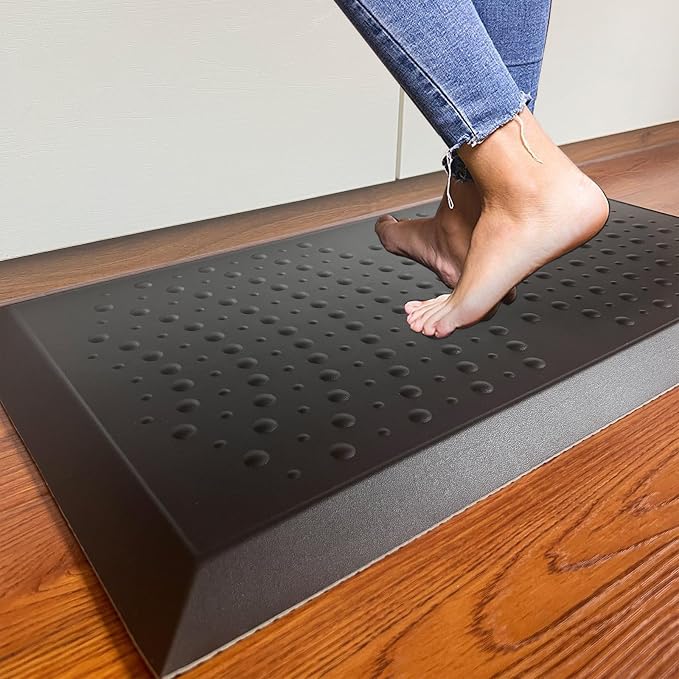 1" Extra Thick Anti Fatigue Kitchen Floor Mat Comfort Standing Mat 40'' x 17'', Office Standing Desk Mat, Kitchen Rug, Massage Points Comfort Mat, 140D PU Foam (Black)