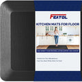 FEATOL Anti Fatigue Mat for Standing, 9/10 Extra Thick Ergonomic Standing Desk Mat, Comfort Memory Foam Standing Mat at Home,Office All Day (17" x 24", Black, 2PC)