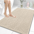 OLANLY Bathroom Rug Mat 40x32, Thick Soft and Absorbent Chenille Bath Mat, Non-Slip Rubber Backing, Machine Washable Quick Dry Bath Rugs for Tub Shower Floor, Home Decor Accessories, Sand