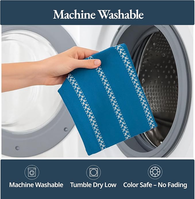 LANE LINEN Kitchen Towels Set - Pack of 4 Cotton Dish Towels for Drying Dishes, 18”x 28”, Absorbent Tea Towels, Quick Drying Kitchen Towel Set - Blue Saphire