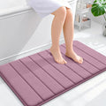OLANLY Memory Foam Bath Mat 36x24, Super Soft Absorbent Bathroom Rugs, Quick Dry, Machine Washable Shower Floor Rugs, Bathmat Carpet, Bathroom Home Decor Accessories, Deep Plum