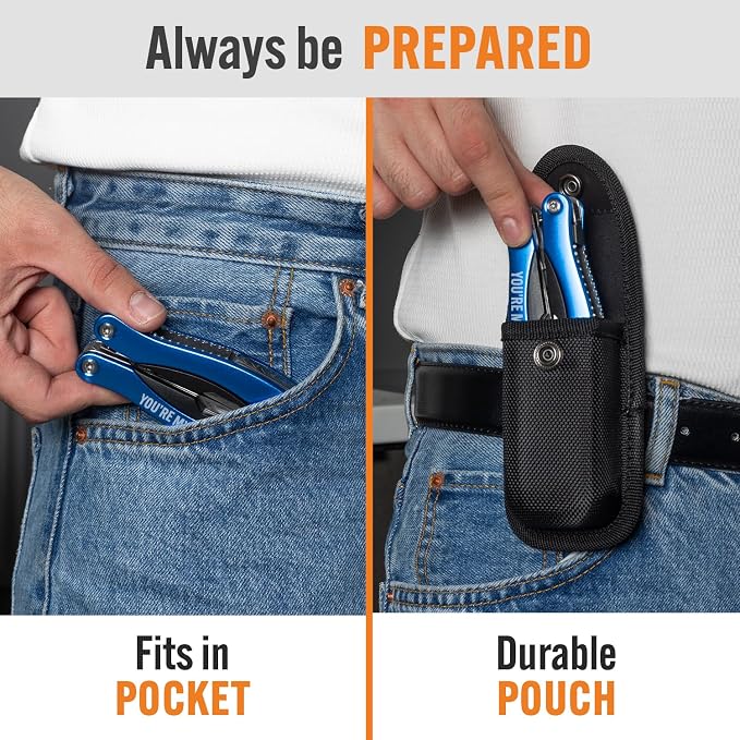 YOU ARE MY HERO Engraved 15-in-1 Multitool & Keychain Set, Stainless Steel Locking EDC Gear, Practical Gifts for Men, Dad, Husband, Son, Brother, Boyfriend, Camping Hiking Fishing Survival Tool