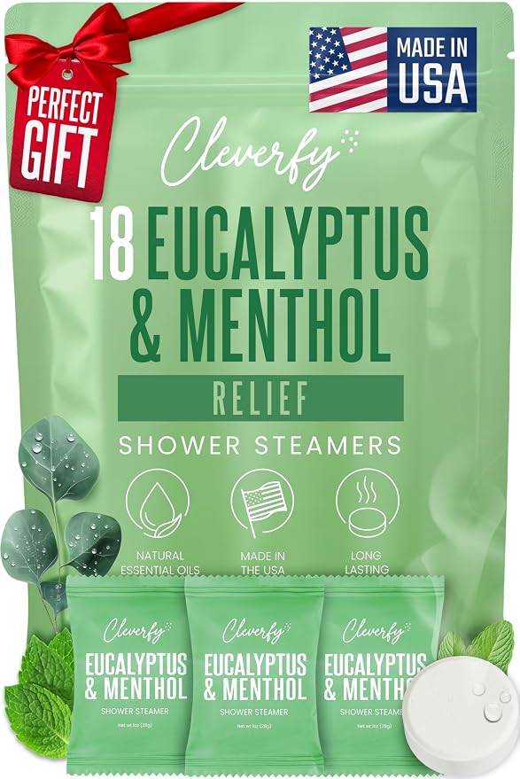 Cleverfy Eucalyptus Shower Steamers Aromatherapy - Birthday Gifts for Women, Mom, Wife, Grandma, Her, Best Friend, Daughter, Sister, Teens & Girlfriend - 18 Tablets