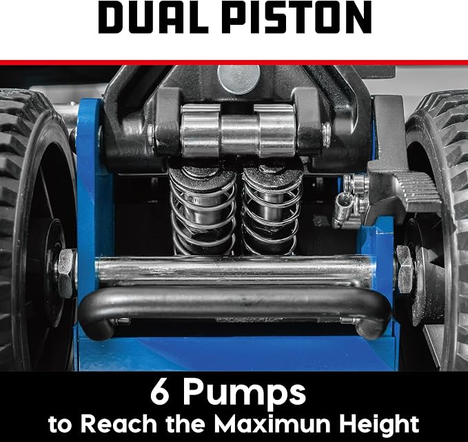 Powerbuilt 2.5 Ton Big Wheel Off Road Jack, Vehicle Lift for Trucks, SUVs, ATVs Offroad Vehicles, Oversized Wheels for Rugged Terrain, 5000 LB Capacity, Blue 620620ECE