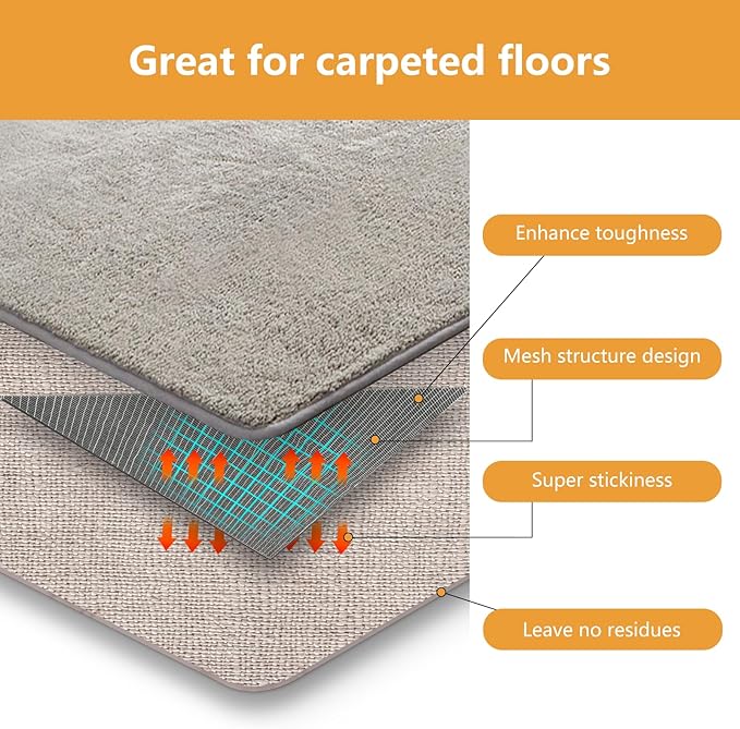 Rug Carpet Gripper Keep Rug in Place on Carpet, Non Slip Rug Pads Grippers for Hardwood Floors and Tiles 12 PCS