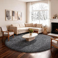 Ophanie Round Rug 6Ft Grey Circle Area Rugs, Fluffy Fuzzy Large Bedroom Carpet 6 foot, Plush Shag Solid indoor Floor Gray Living Room Christmas Circular Aesthetic Decor for Kids Teen Boys Baby,Nursery