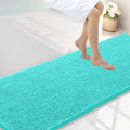 Smiry Luxury Chenille Bathroom Rugs 70x24, Extra Soft and Absorbent Shaggy Bath Mat, Machine Washable, Non-Slip Plush Carpet Runner for Tub, Shower, and Floor, Home Decor Accessories, Turquoise