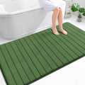 OLANLY Memory Foam Bath Mat 70x46, Super Soft Absorbent Bathroom Rugs, Quick Dry, Machine Washable Shower Floor Rugs, Bathmat Carpet, Bathroom Home Decor Accessories, Olive Green